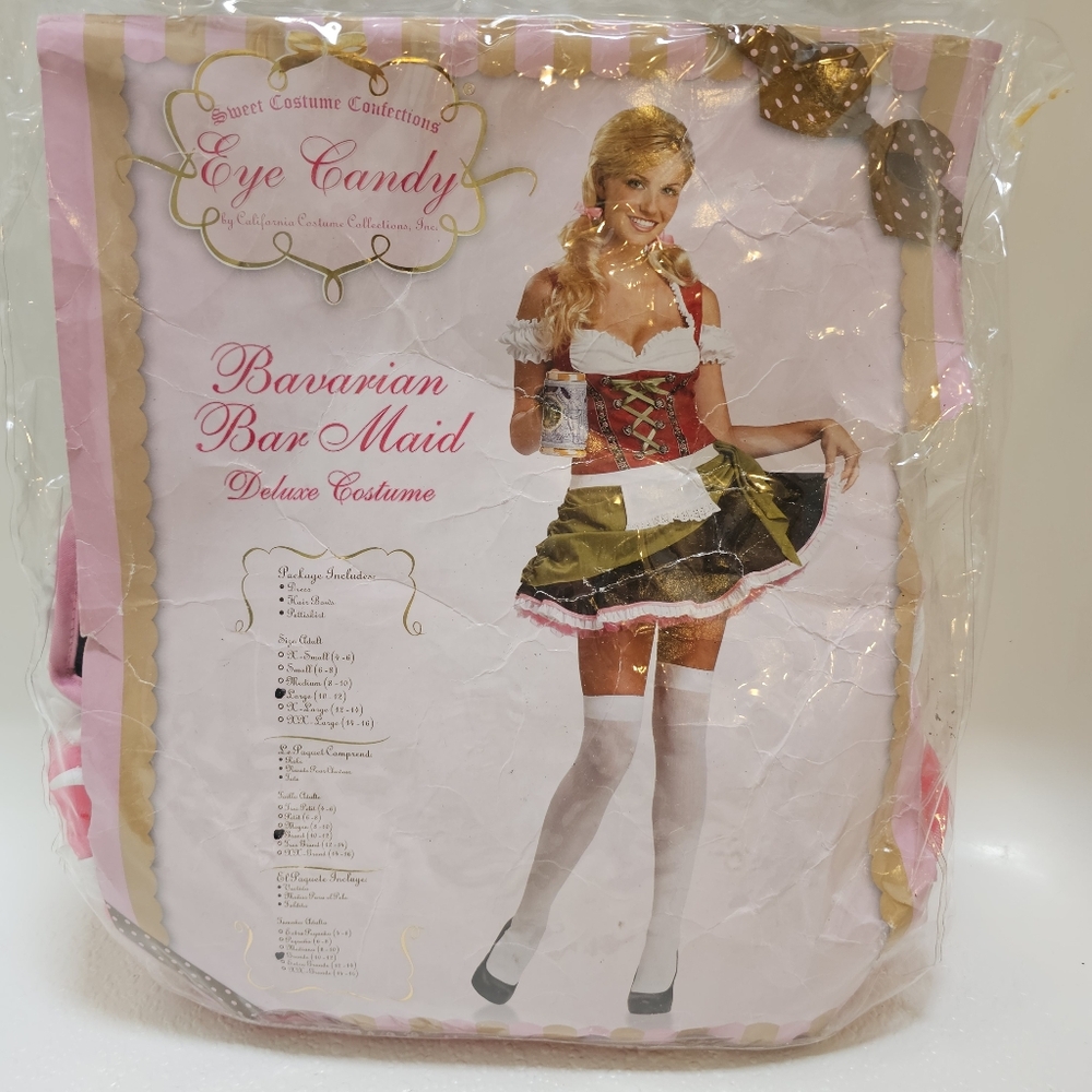 Eye Candy Bavarian Bar Maid Costume - Red, White, Black
